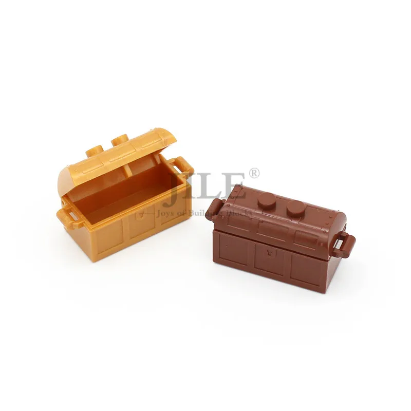 Moc Container Treasure with Container Treasure Chest Lid 4738 ac01 Wooden Case Building Brick Blocks City Street View Compatible