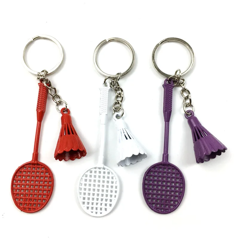 Creative Gift Accessories Badminton And Racket Keychain Badminton And Badminton Racket Keychain Key Ring