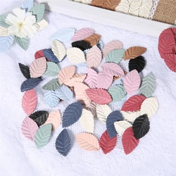 Mini feuilles artificielles de faux cuir chevelu d'arbre, décorations pour la maison de mariage, couronne faite à la main de bricolage, accessoires d'artisanat de scrapbooking, 50 pièces, 100 pièces