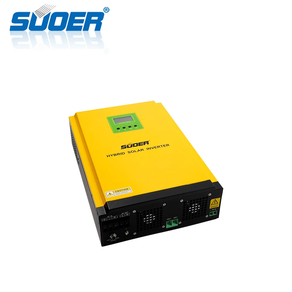 Suoer 5kva 230 فولت 48 فولت الهجين الشبكة الشمسية العاكس 5000 واط MPPT العاكس واي فاي/GPRS وظيفة الرصد اختياري