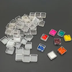 25/50/100pcs 0.3ml Transparent/White Color Empty Plastic Watercolor Paint Pan for Watercolor Acrylic Oil Paints