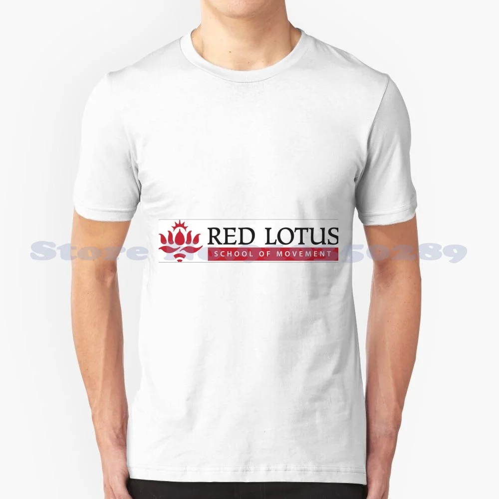 Red Lotus School ( White Logo ) 100% Cotton T-Shirt Red Lotus Wing Chun Wing Tsun Ving Tsun Tai Chi