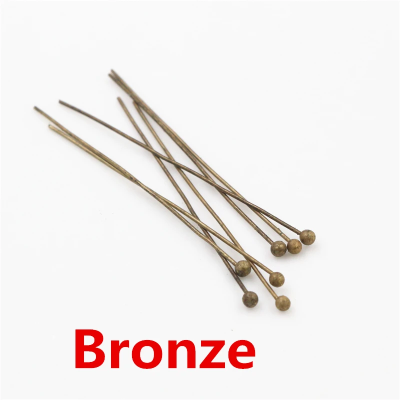 200pcs/lot 16 20 25 30 40 45 50mm Silver Color Metal Ball Head Pins For Diy Jewelry Making Head pins Findings Dia 0.5mm Supplies