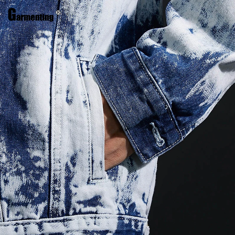 2021 nova primavera outono homens demin jaquetas moda jean outerwear colorblock demin jaqueta solta roupas dos homens mais tamanho S-3XL