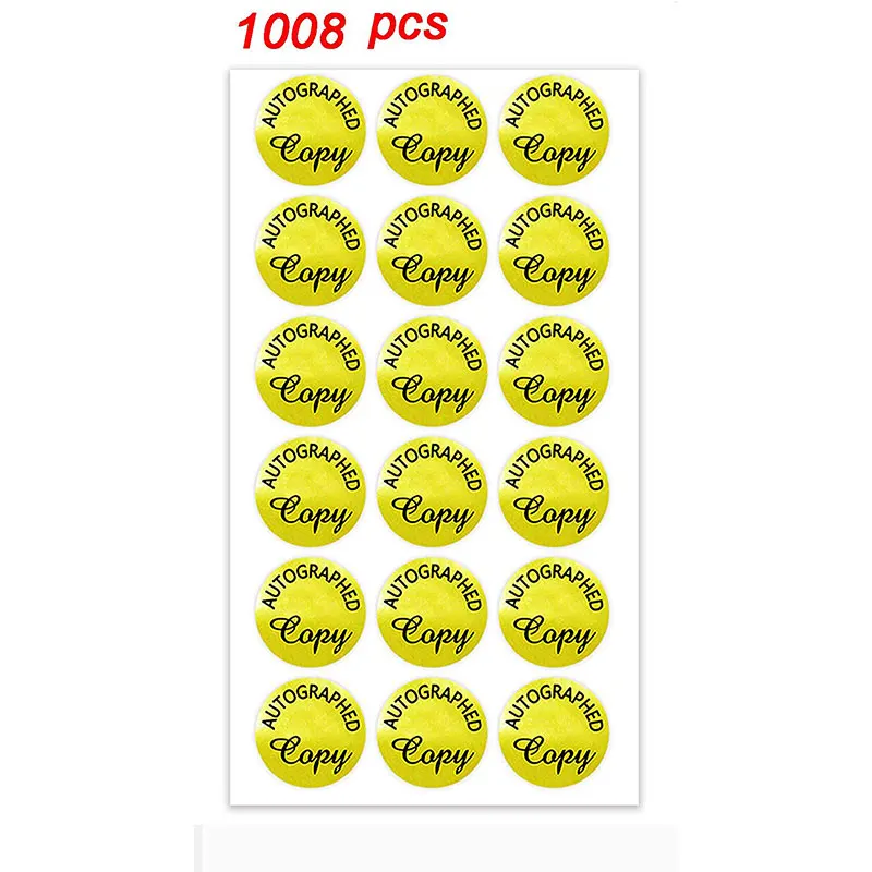 'Autographed Copy' Stickers 1.18 Inch Ronde Goud Folie Labels/1008 Pcs Etiketten
