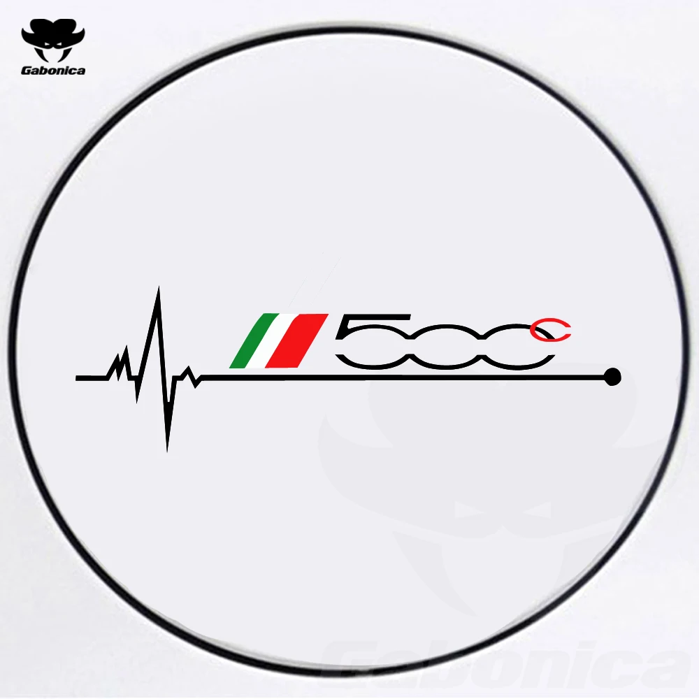 1Pcs Auto Tank Olie Sticker Voor Fiat 500 500x 500l 500C Auto Accessoires Reflecterende Kk Auto Sticker Decal