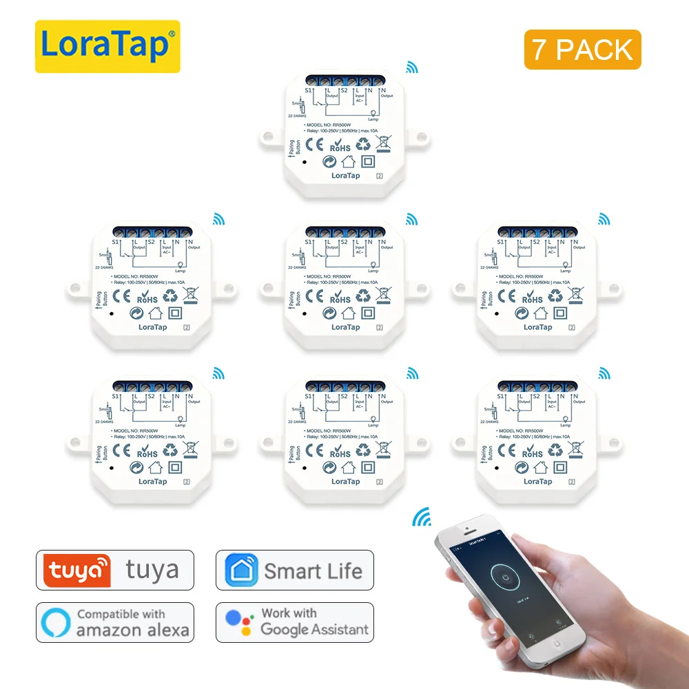 Smart Life WiFi Switch Light Automation 1 Gang 10A Timer DIY Works with Google Home Alexa Echo Remote Controller Tuya LoraTap