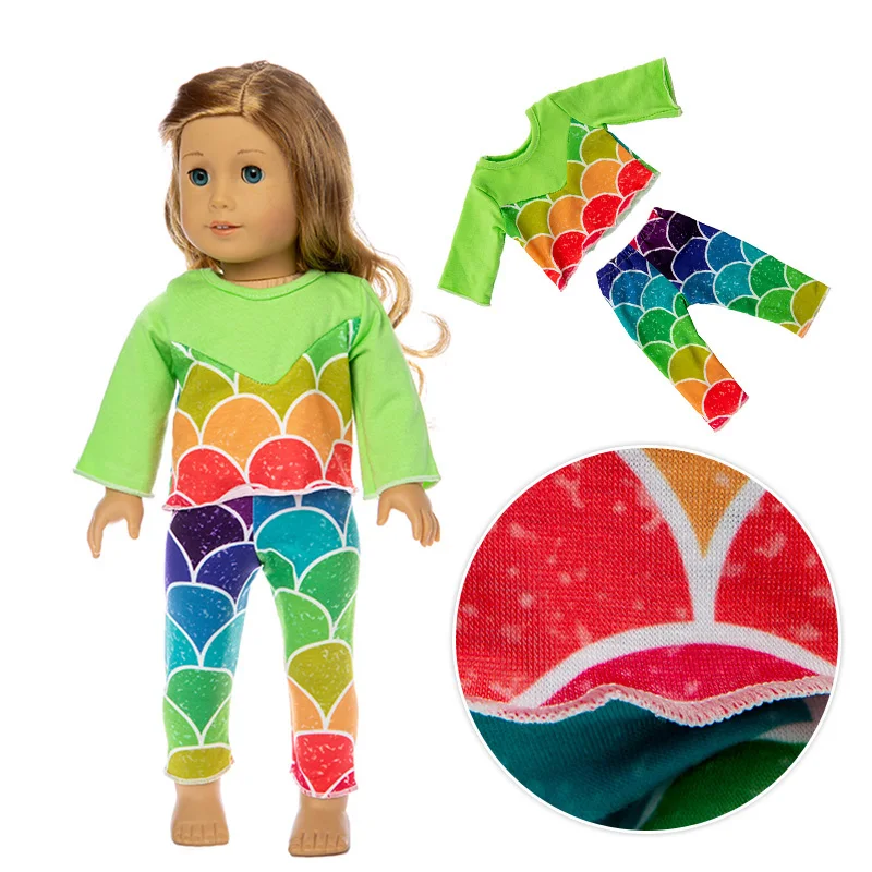 

2023 New Rainbow suit Fit for American Girl Doll Clothes 18-inch Doll , Christmas Girl Gift(only sell clothes)