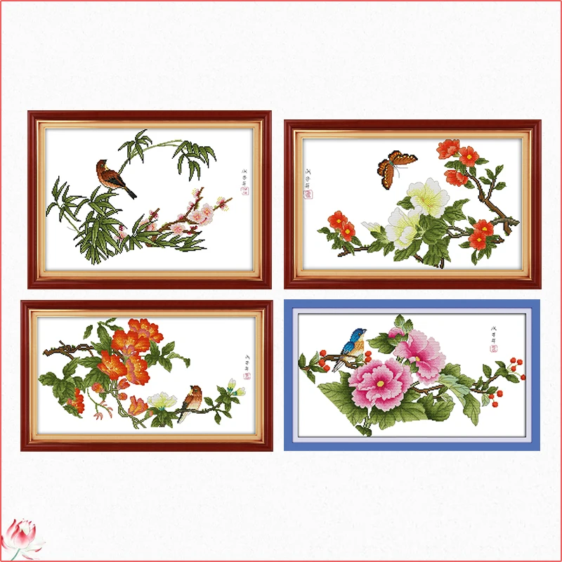 Joy Sunday Fragrance Overflowing Cross Stitch Kit 14ct 11ct Canvas Fabric Flower Embroidery Kit DIY Pattern Sewing Set Home Deco