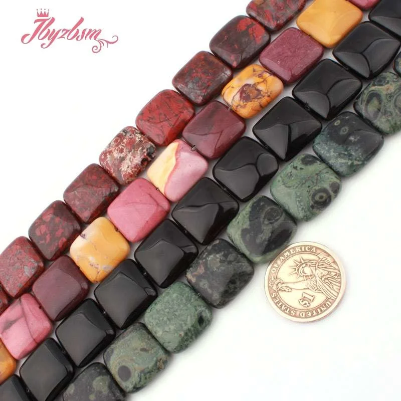 20mm Square Fluorite Rose Quartzs Agates Jaspers Natural Stone Loose Beads for DIY Necklace Bracelet Earring Jewelry Making 15