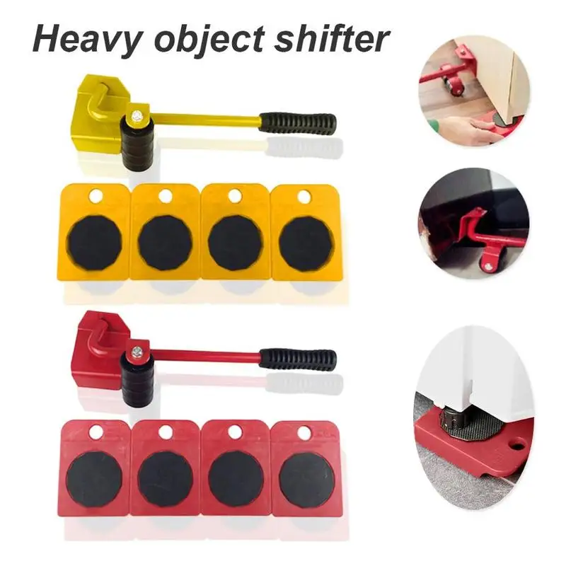 

Furniture Mover set Heavy Duty Furniture Lifter Sliders Kit Transport Tool 4 Move Roller 1 Wheel Bar for Moving Furniture Helper