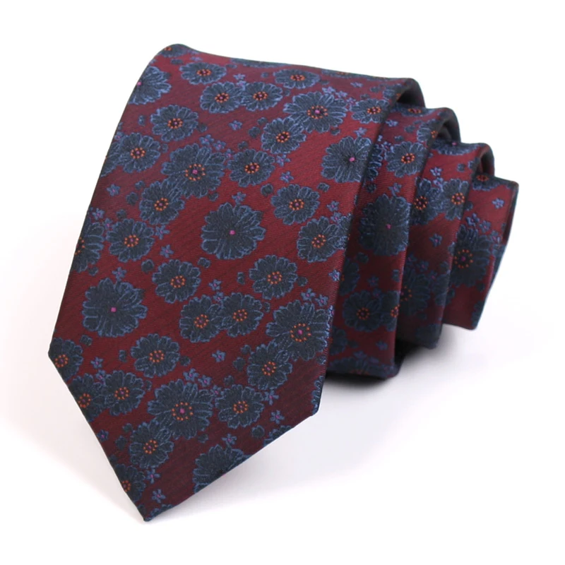 

Gentleman Luxury Ties High Quality 7CM Floral Jacquard Tie Fashion Formal Tie For Men Business Suit Work Party Necktie Gift Box