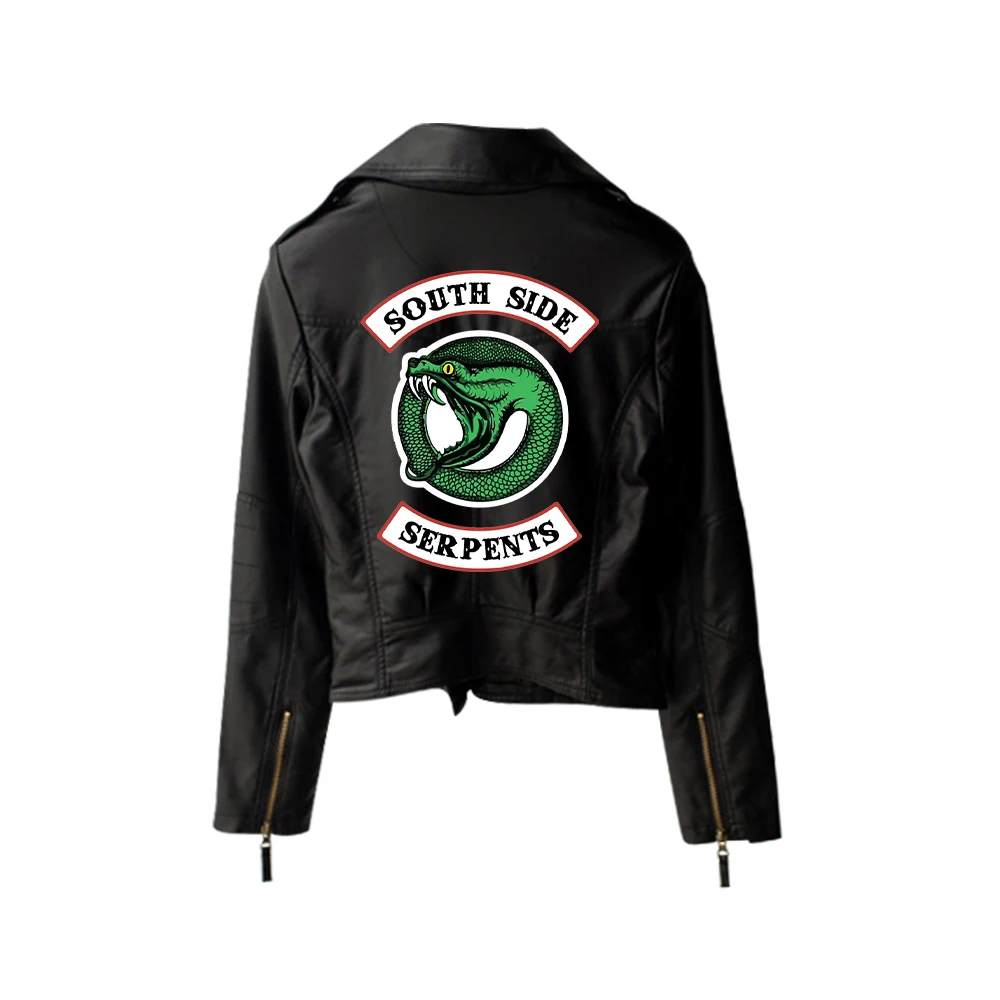 2019 New Riverdale PU Jackets Printed Southside Riverdale Serpents Jacket Women Riverdale Serpent Streetwear Leather Jacket