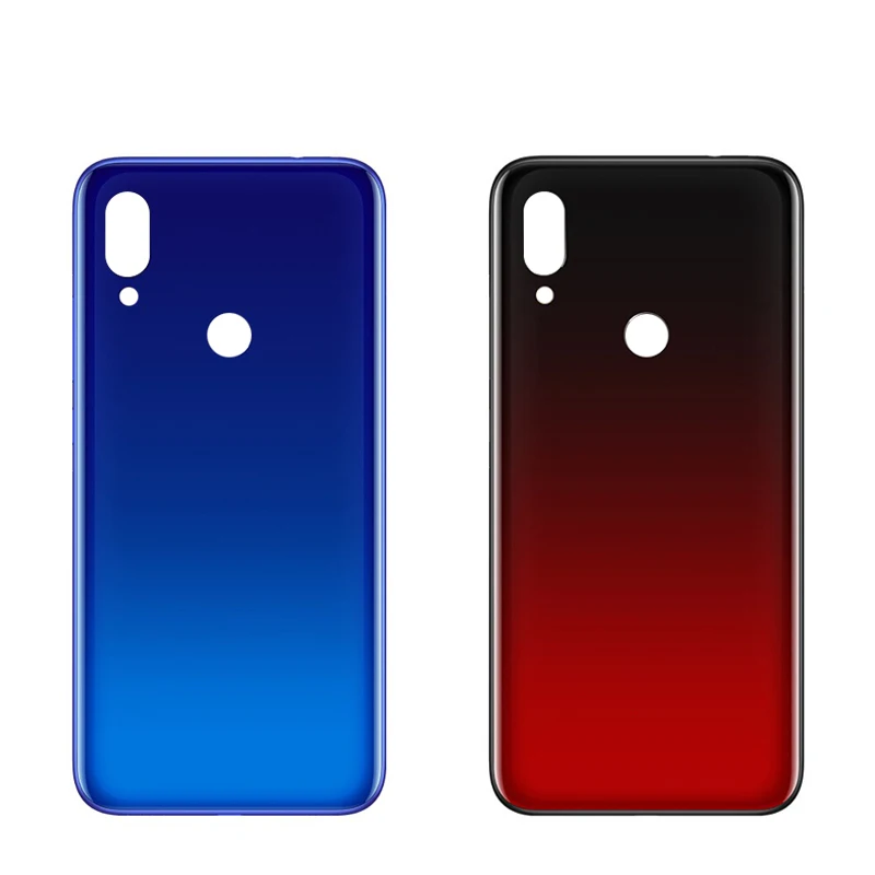 Soft Back Cover For Redmi 7 Battery Housing Door Case With Glass Rear Camera Lens Frame Replacement Spare Parts Protection Shell