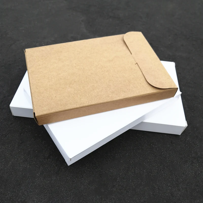 Blank Kraft Paper Box, Envelope Photo Gift Boxes, Wedding Postcard, Stationery Packaging Box, Cosmetics Package, 50Pcs