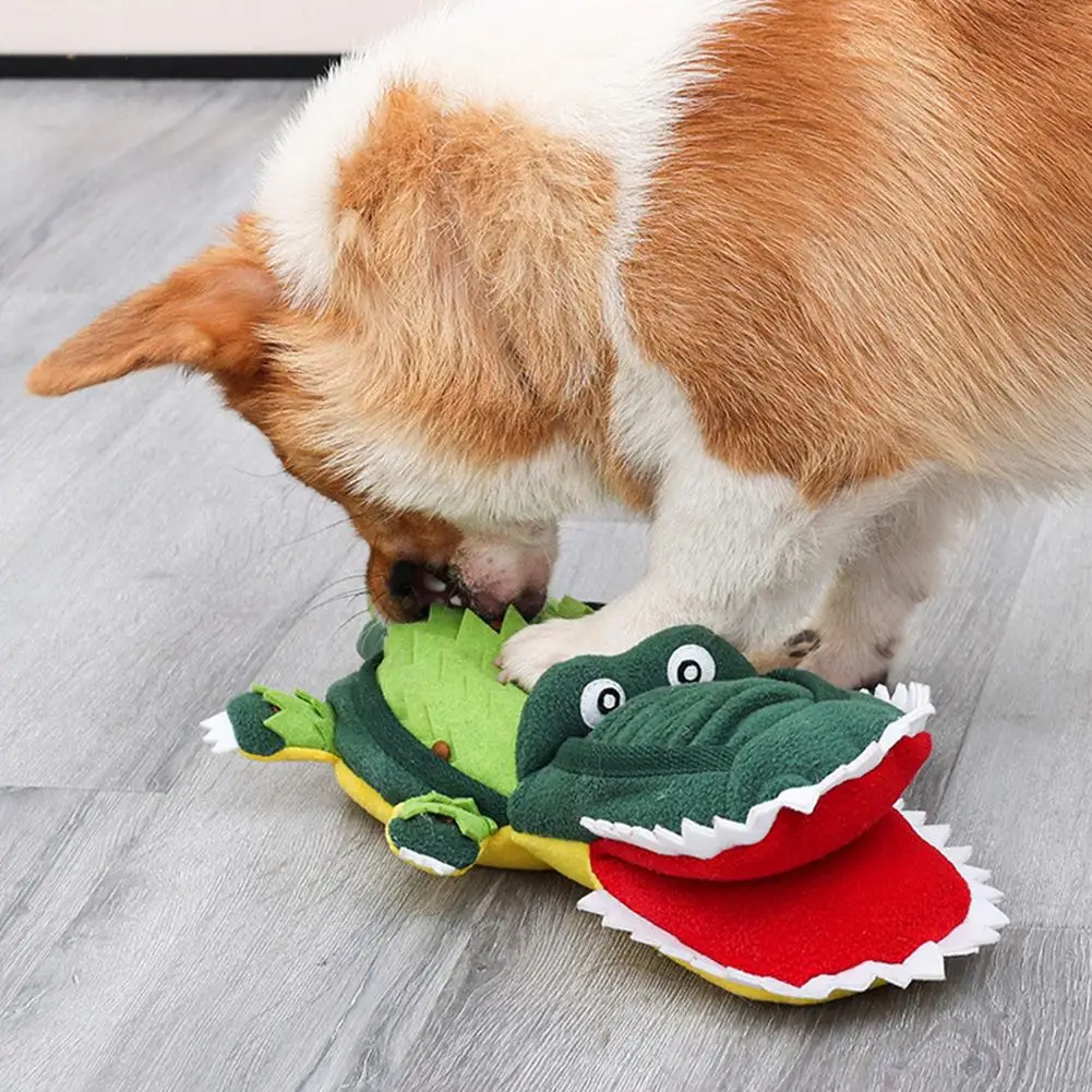 Crocodile Dog Toy Hide Food Slow Food Pet Vocal Toy Dog Snuffle Mat Animal Shape Pet Slow Feeding Pad Gift For Dogs