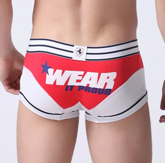 

U-convex Men's Underwear Boxer Color Block Printed All Cotton Cartoon Underwear Men Boxer B-023