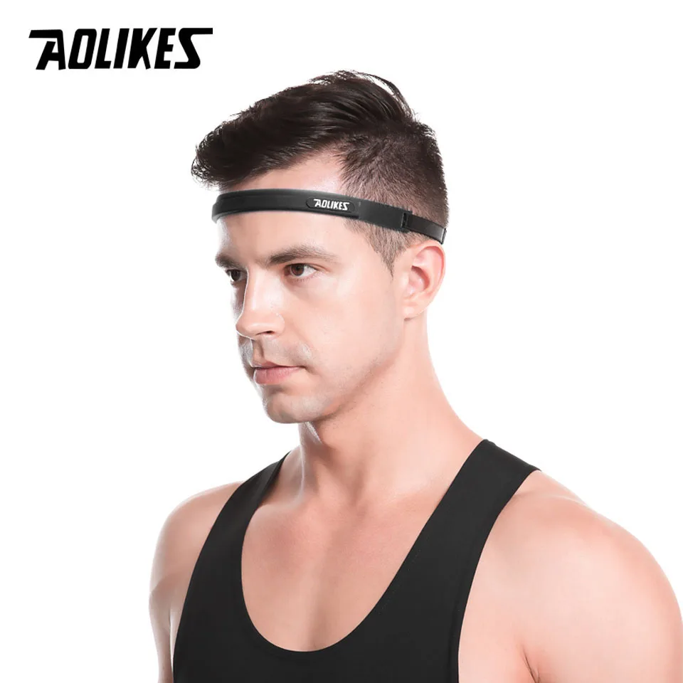 AOLIKES Elastic Head Sweatband Soft Silicone Running Yoga Cycling Sweat Band For Men Women Fitness Basketball Tennis Headband