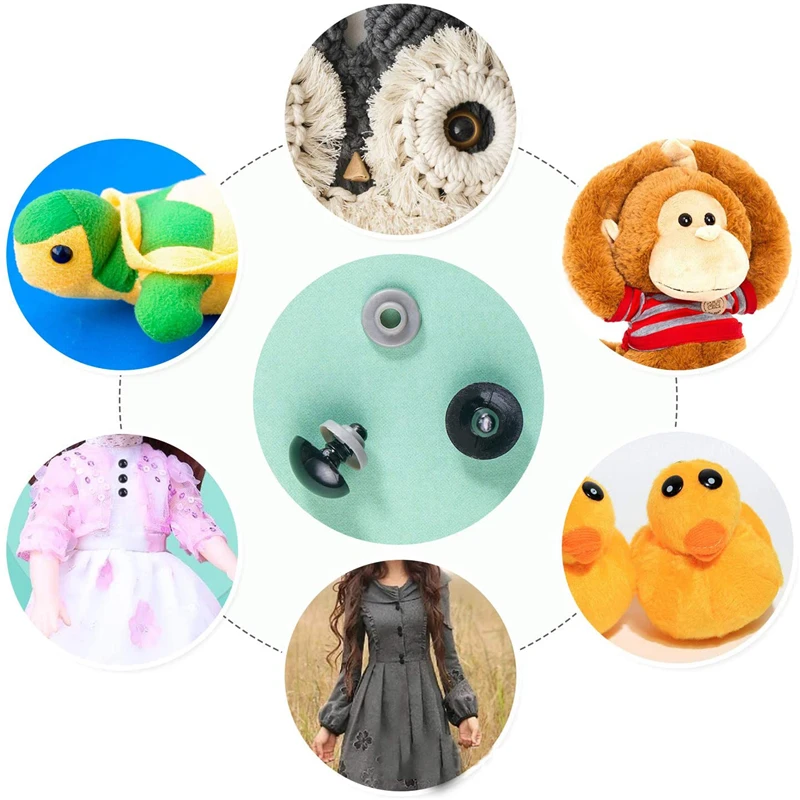 Ojos de seguridad para oso, accesorio de plástico negro con combinación de tornillos, para regalo de oso, Animal de juguete suave, muñeco Amigurumi