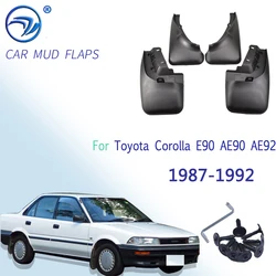 4pc Molded Mud Flaps Flap For Toyota Corolla E90 AE90 AE92 1987 - 1992 Sedan Saloon Coupe Splash Guards Mudguards 1989 1990 1991