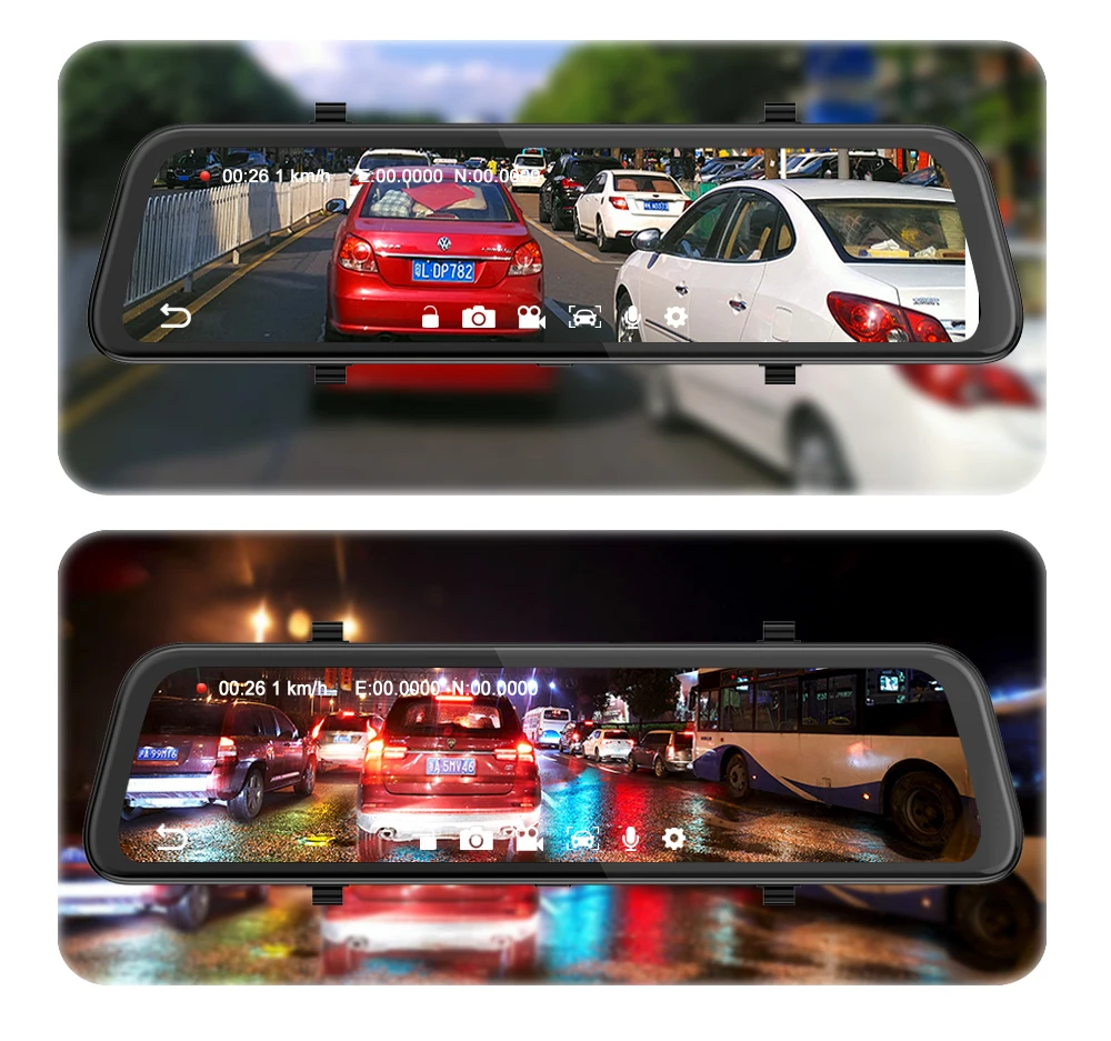 12 بوصة 4G سيارة لتحديد المواقع والملاحة مرآة الرؤية الخلفية كاميرا DVR واي فاي أندرويد 8.1HD 1080P داش كام مسجل فيديو ADAS مراقبة وقوف السيارات