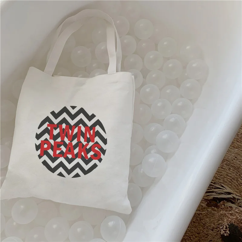 ผู้หญิง Twin Peaks รีสอร์ทผ้าฝ้ายผ้าใบ Shopper กระเป๋า Harajuku 90S Y2K คลาสสิก Vintage กระเป๋าสะพายกระเป๋าถือหญิง Bolsa Compra