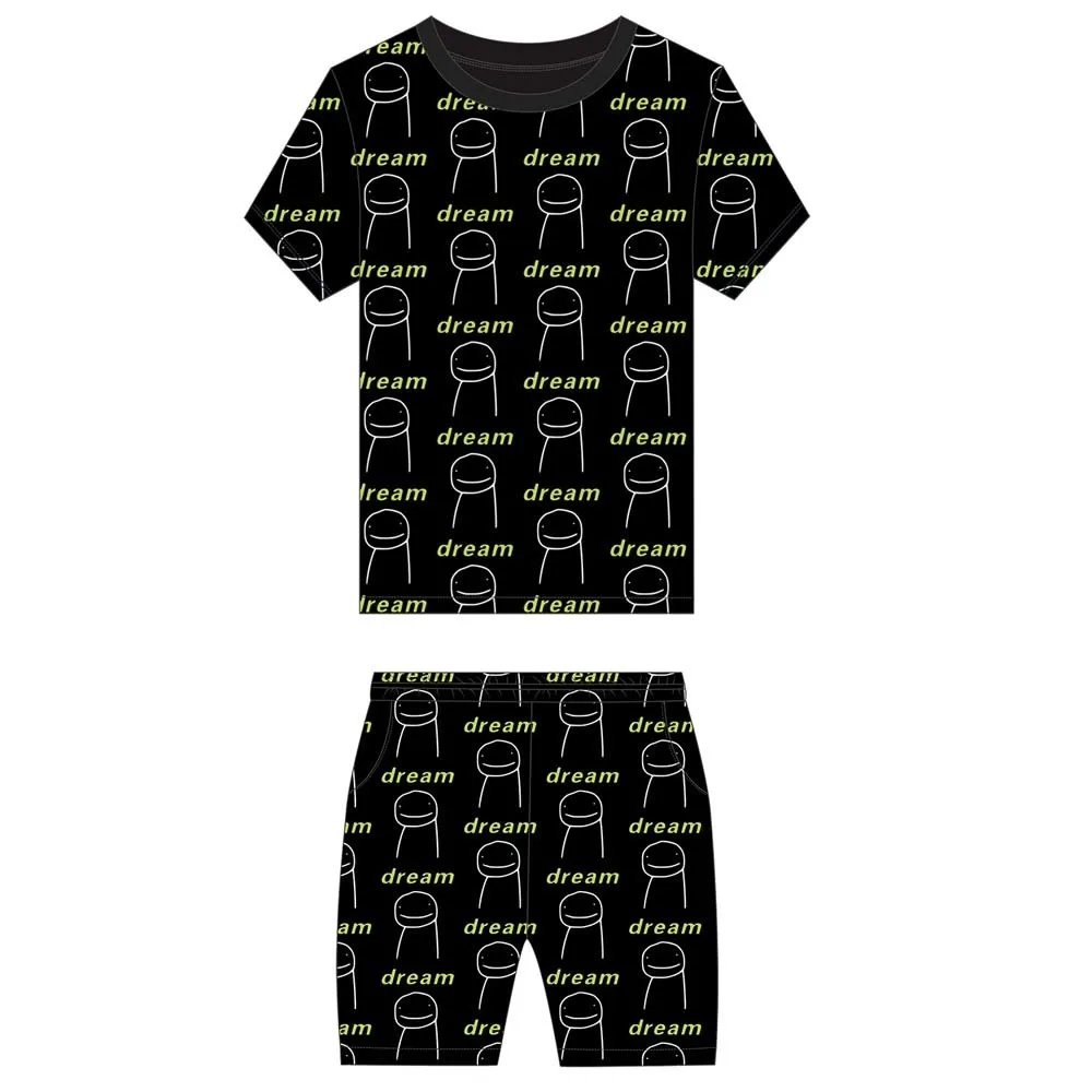 

Костюм для косплея Dream Merch из двух предметов, футболка с круглым вырезом и штаны с 3D-принтом улыбки, спортивный костюм, летняя одежда, 2021