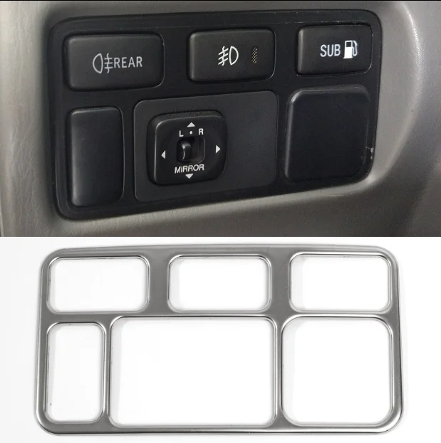 Car Interior Head light switch button frame cover trim Car Styling Fit For Lexus LX470 TOYOTA Landcruiser LC100 1998-2007