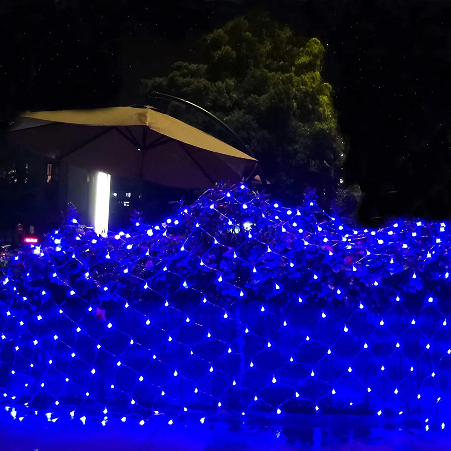 Ghirlanda di luci natalizie a rete a LED ghirlanda 220V tenda per finestra esterna ghiacciolo fata luce per decorazioni da giardino di natale