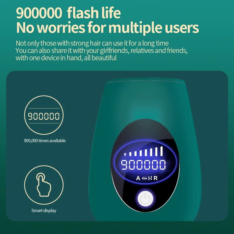 Novo permanente 990000 flashes depilador a laser indolor ipl fotodepilador depilação depiladora permanente display lcd depilador