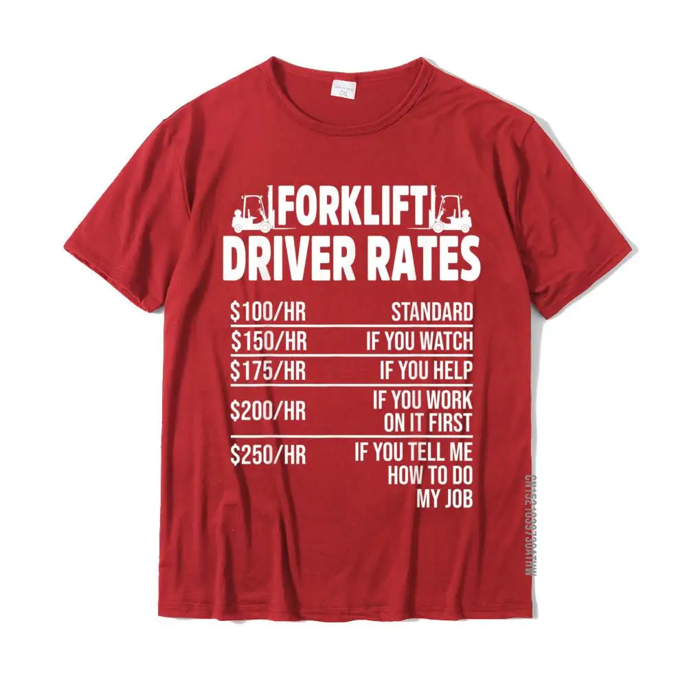 Forklift Operator Rate Funny Driver T-Shirt Tops Tees Fashionable Normal Cotton Men\'s T Shirt Normal