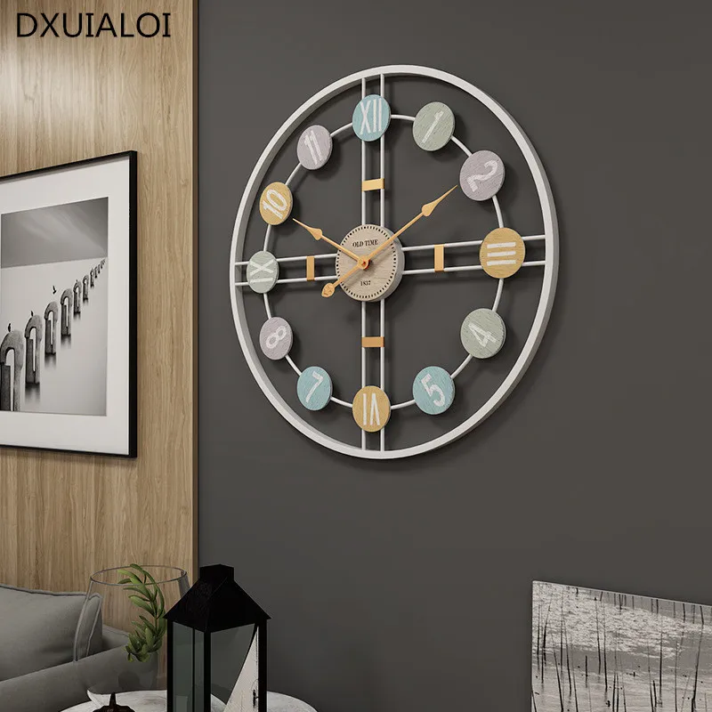 New Clock European Style Fashion Silent Iron Wrist Wall Clock Absolutely Quiet Bedroom living room Decoration Family Decoration