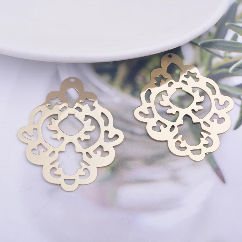 30 Stück AB6146 33*41mm Messing-Geometrie-Anhänger DIY Quasten Ohrring Anhänger Hängender Schmuck Dekoration – Detail 7