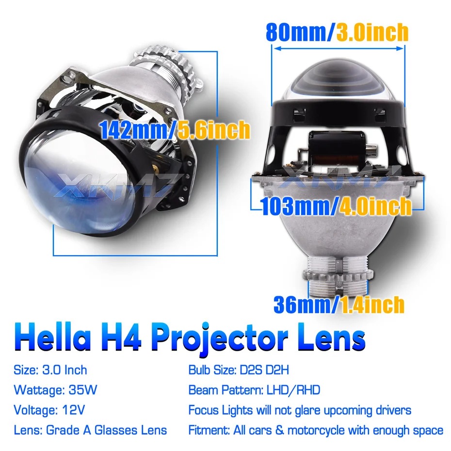 Retrofit Headlight ULed DRL Signal Lamp Switchback For Hella 3r G5 H4 Car Bi-xenon Projector Lens HID D2S Tuning Shrouds Bezel