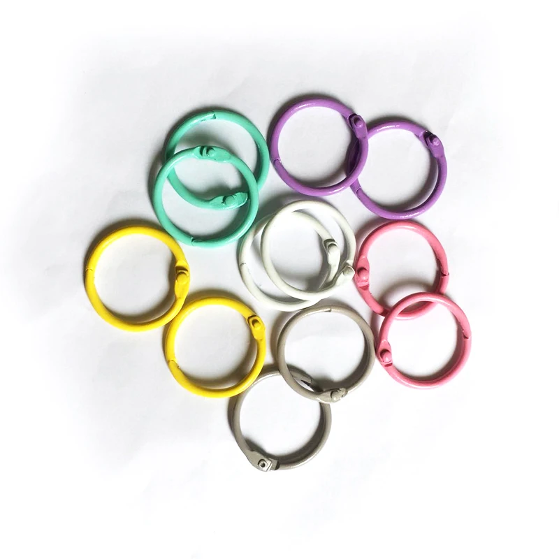 12pcs Colorful Metal Ring binder Notebook Loose Leaf Split Multi-Function Circle Ring DIY Office Binding Supplies 30mm Keychain