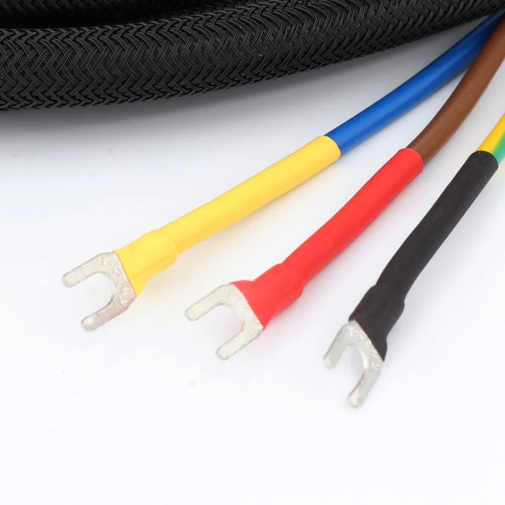 Preffair OFC cobre 3 cables subaltavoz Cable fibra de carbono 3PIN macho XLR a cable secundario de extremo de pala