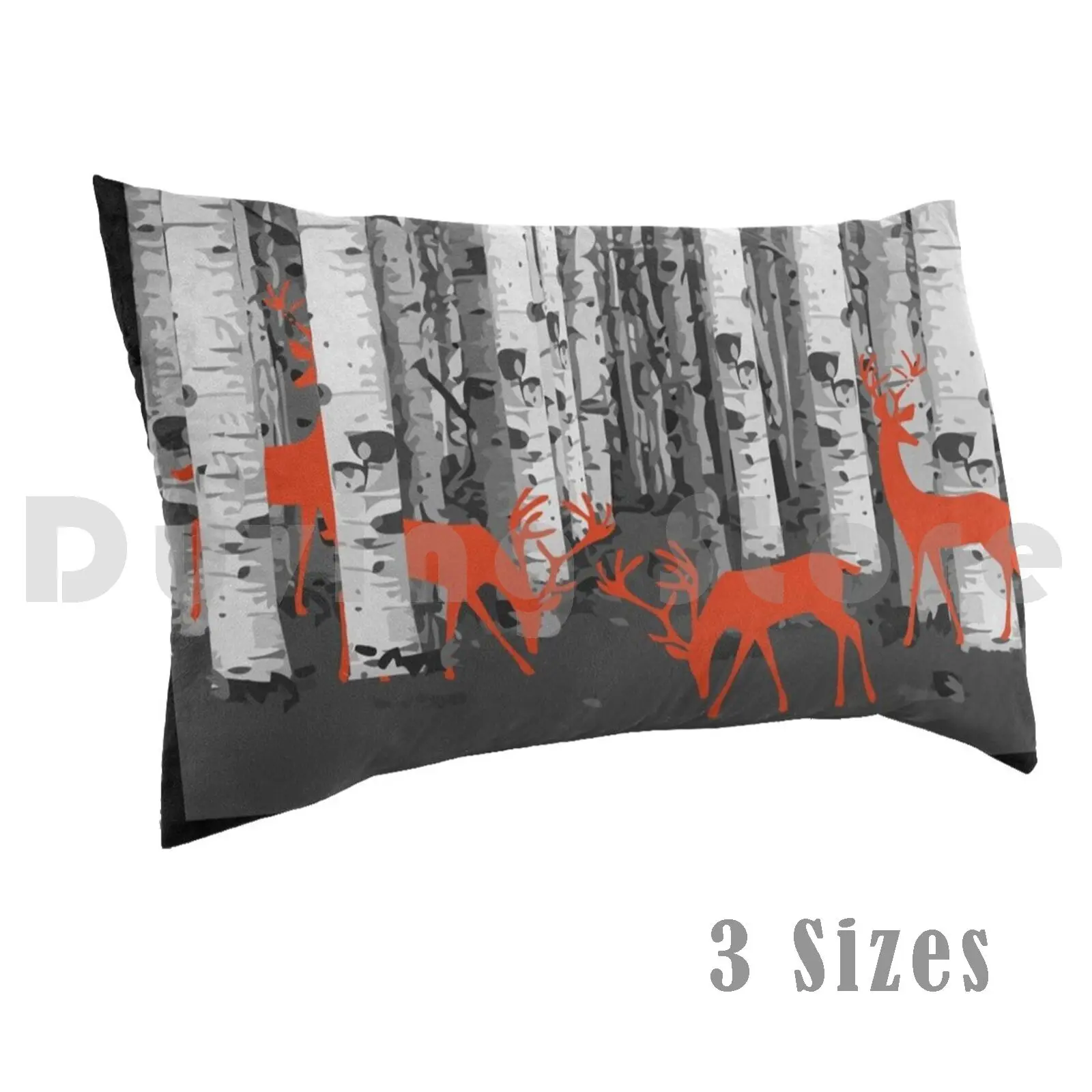 Pillow Case Red Deers In Birch Forest Hat Abstract Mountain Blue Mountain Intothewild Foggy Forest