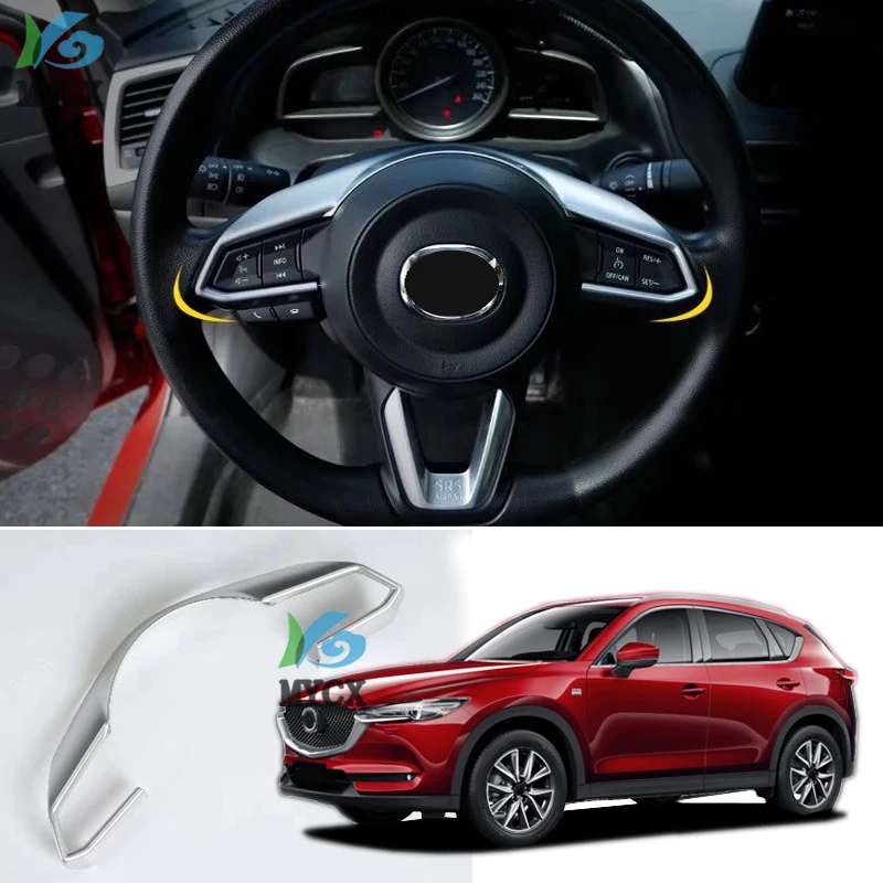 

Для Mazda CX-5 CX5 CX 5 2017 2018 2019, накладка на руль, хромированная крышка из АБС-пластика, украшение, аксессуары для внутреннего молдинга