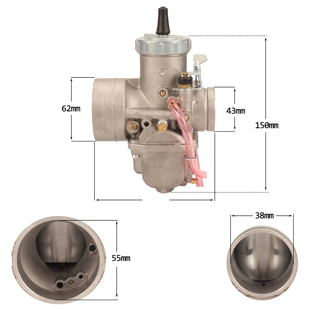 

Motorcycle VM38/38mm VM38-9 Carburetor For Mikuni 42-6025 13-5006 Round Slide Spigot Carbs Carburettor 2 Stroke Motocross