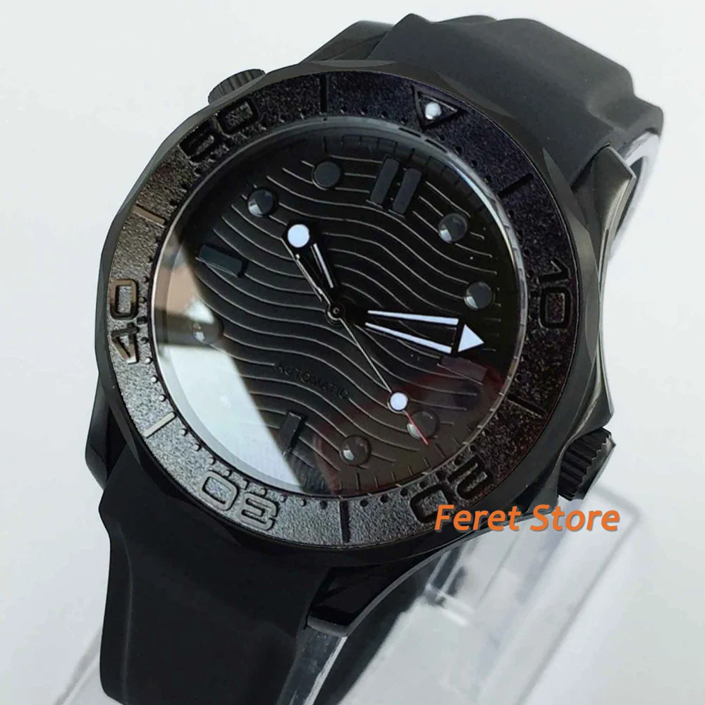 41mm BLIGER Black PVD Case Sterile Dial ceramic bezel sapphire glass date New NH35 MIYOTA 8215 PT5000 Automatic Mens Watch