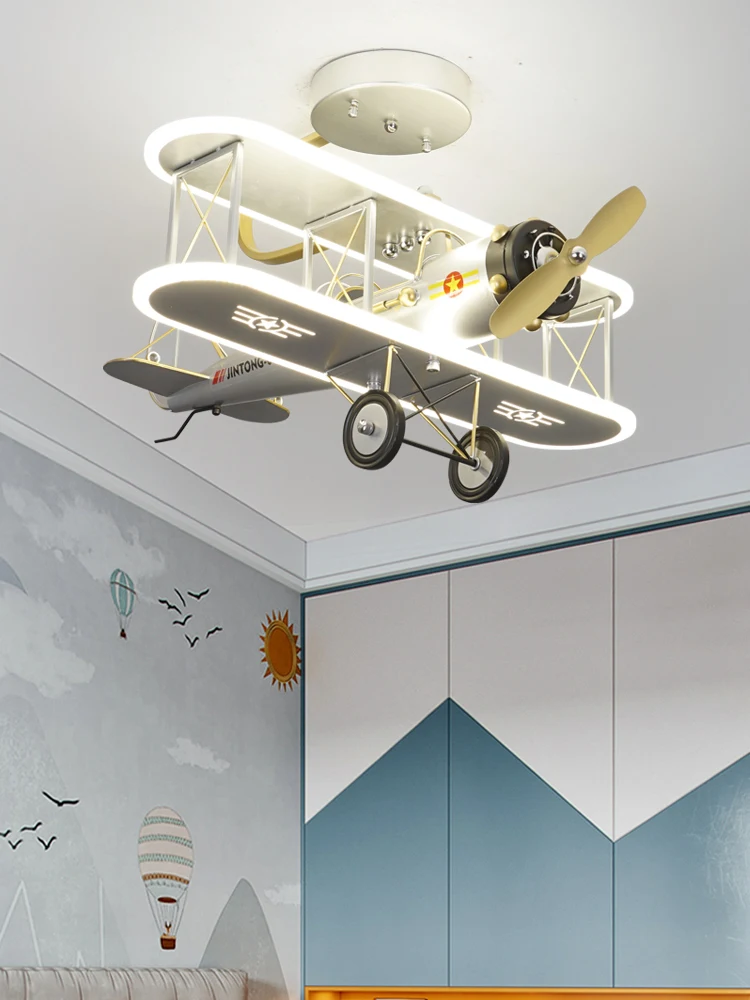 Modern Cartoon Air Plane Kids Ceiling Light L67cm H45cm LED De Children Kids Room Light Bedroom Lamp Nursery Decorative Lighting