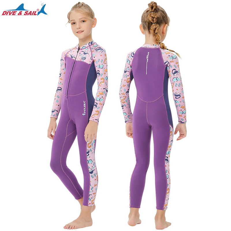 Trajes de baño de neopreno para niños y jóvenes, traje de surf completo de 2,5mm, mantiene el calor, con cremallera frontal, para natación, SUP UPF50 +