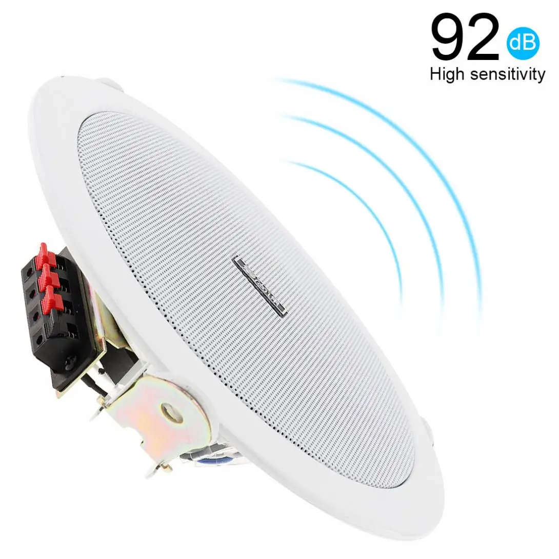 ASK-630 6 بوصة 15 واط موضة المعادن ميكروفون المدخلات USB مشغل MP3 سقف المتكلم البث العام خلفية سماعة موسيقية