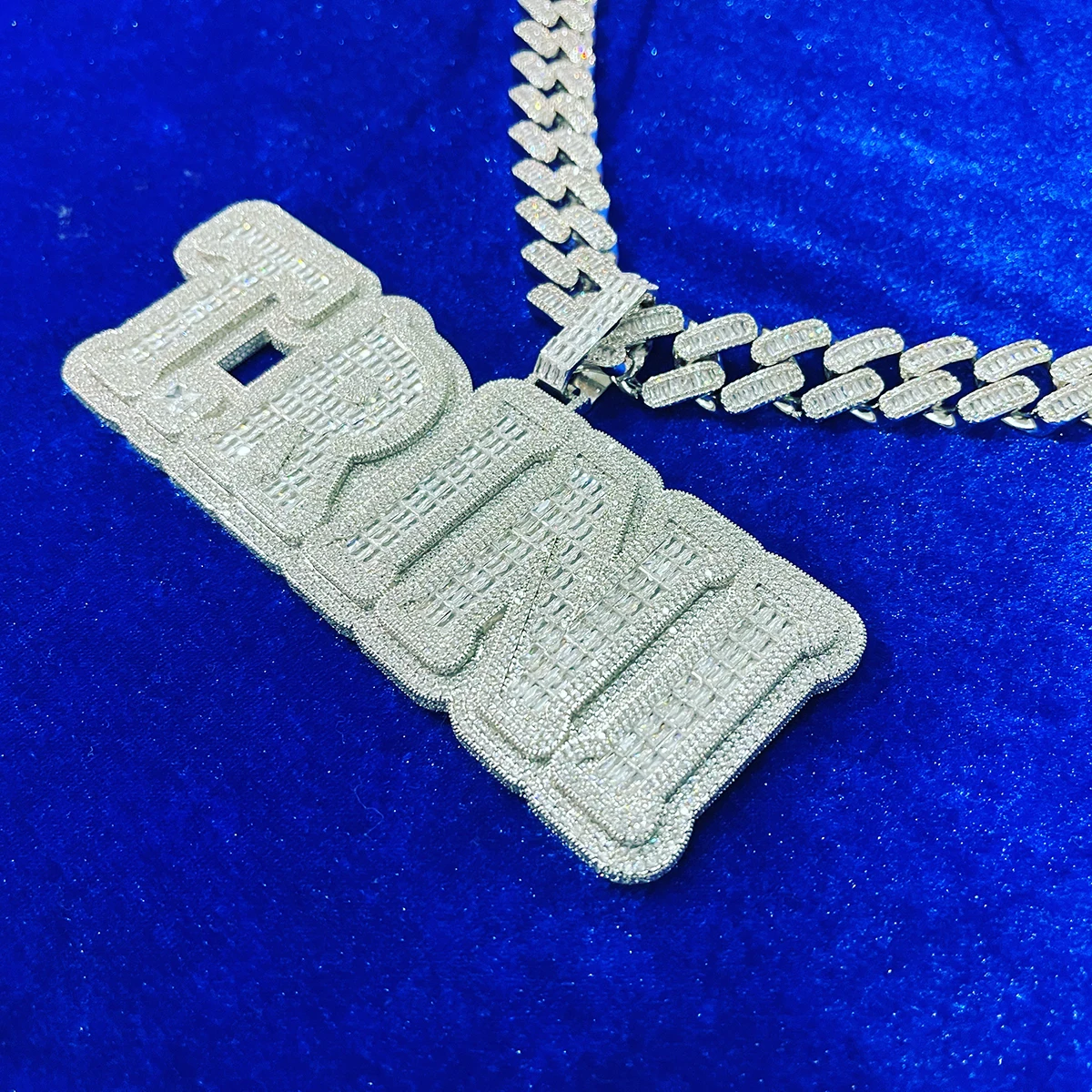 Bubble Letter Custom Name Necklace for Men Personalized Pendant Baguette Iced Out Charms Hip Hop Fashion Jewelry 2022 Trend