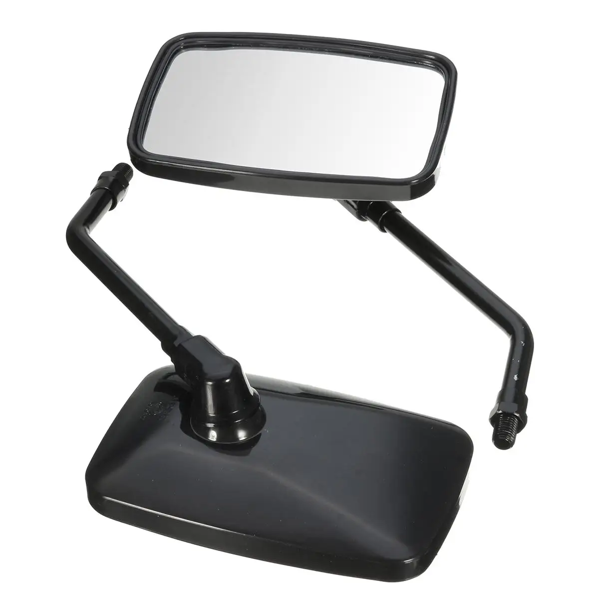 Pair Universal 10mm Rectangle Motorcycle Rearview Mirrors Clear Glass Mirror Black For Honda Shadow VT750 VT1100 VF750