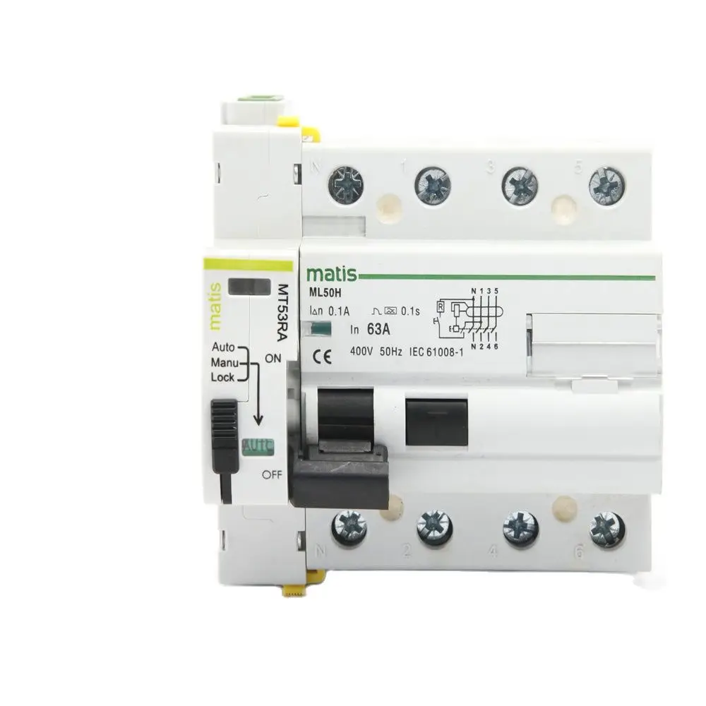 Matismart MT53RA 4P Type A RCD 63A 100mA autoreset recloser with earthleakage protection