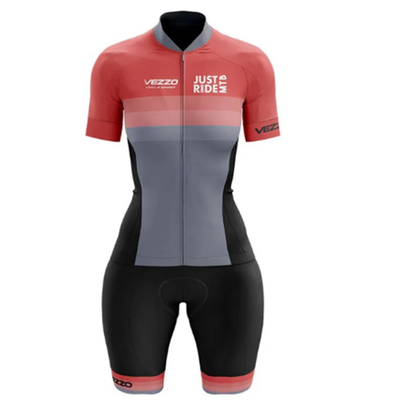 Female Cycling Monkey VEZZ0 Cycling Clothes Promotion Dress Summer Professional Triathlon Uniforme Bike Outfit Short Sleeved