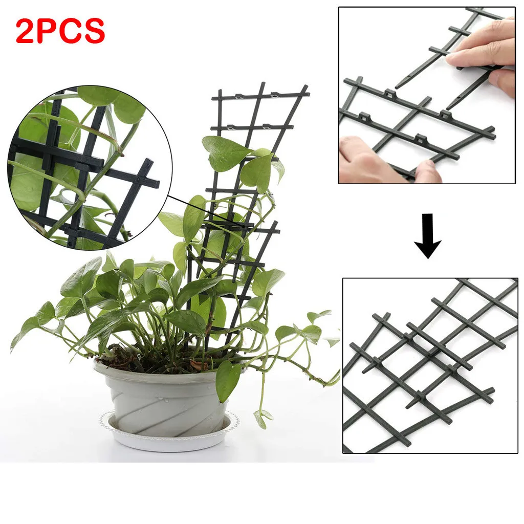 2Pcs Plant Potted Support Vine Climbing Lattice Combination Superimposed Flower Stand Plant Climbing Bracket Garden Mini Potted