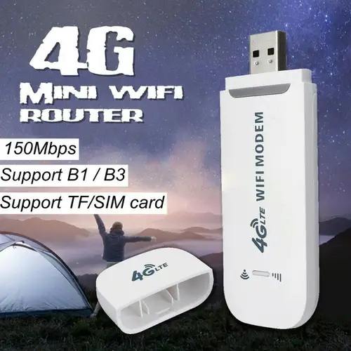 잠금 해제 4G LTE 자동차 와이파이 무선 USB 동글 스틱 광대역 SIM 카드, 휴대용