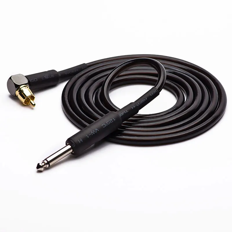 6 FT (1.8 M)  Silicone Right Angle EZ Tattoo Clip Cord Cable RCA Connector for Rotary Cartridge Pen Machine Coffer Black Color